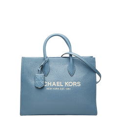マイケルコース MIRELLA EW トート ミディアム トートバッグ ハンドバッグ ショルダーバッグ 2WAY ブルー レザー レディース Michael Kors 【中古】