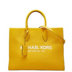 マイケルコース MIRELLA EW トート ミディアム トートバッグ ハンドバッグ ショルダーバッグ 2WAY イエロー レザー レディース Michael Kors 【中古】