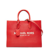 マイケルコース MIRELLA EW トート ミディアム トートバッグ ハンドバッグ ショルダーバッグ 2WAY レッド レザー レディース Michael Kors 【中古】
