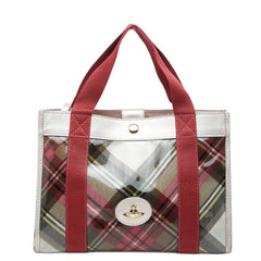 ヴィヴィアンウエストウッド チェック ハンドバッグ ピンク マルチカラー エナメル レザー レディース Vivienne Westwood 【中古】