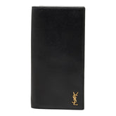 サンローラン YSLロゴ 二つ折り 長財布 ブラック レザー レディース SAINT LAURENT 【中古】
