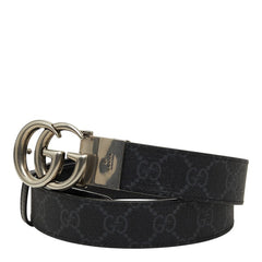 グッチ GGスプリーム インターロッキングG ベルト サイズ 75 30 643847 ブラック シルバー金具 PVC メンズ GUCCI 【中古】