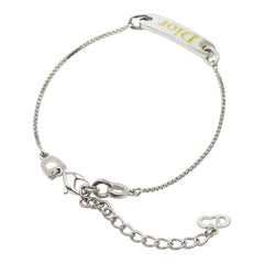 ディオール ロゴプレート チェーン ブレスレット シルバー メタル レディース Dior 【中古】