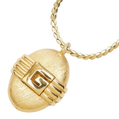 ジバンシー Gロゴ オーバル チェーン ペンダント ネックレス ゴールド メッキ レディース Givenchy 中古