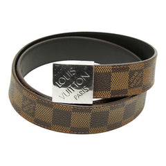 ルイ ヴィトン ダミエ バックルベルト サイズ 80 32 ブラウン レザー レディース LOUIS VUITTON 【中古】
