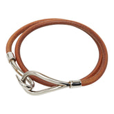 エルメス ジャンボ チョーカー ブレスレット ブラウン レザー レディース HERMES 【中古】