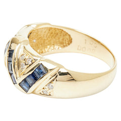 K18YG イエローゴールド サファイア1.08ct ダイヤ0.09ct リング 指輪 レディース 13号 【中古】