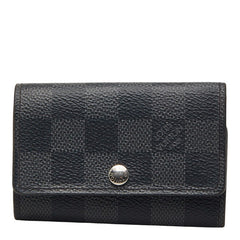 ルイ ヴィトン ダミエ グラフィット ミュルティクレ6 キーケース N62662 ブラック PVC レザー レディース LOUIS VUITTON 【中古】