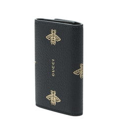 グッチ アニマリエ ビー&スター キーケース ブラック レザー レディース GUCCI 【中古】