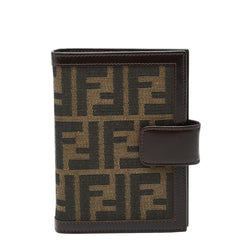 フェンディ ズッカ アジェンダPM システム手帳 ブラウン キャンバス レザー レディース FENDI 【中古】