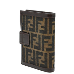 フェンディ ズッカ アジェンダPM システム手帳 ブラウン キャンバス レザー レディース FENDI 【中古】