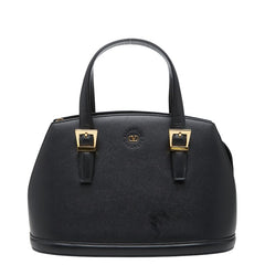 ヴァレンティノ ロゴ ハンドバッグ ブラック レザー レディース VALENTINO 【中古】