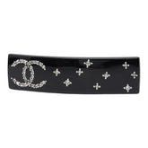 シャネル バレッタ ブラック プラスチック ラインストーン レディース CHANEL 【中古】