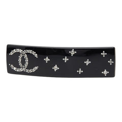 シャネル バレッタ ブラック プラスチック ラインストーン レディース CHANEL 【中古】