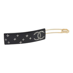 シャネル バレッタ ブラック プラスチック ラインストーン レディース CHANEL 【中古】