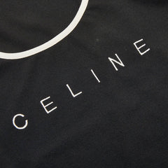 セリーヌ ロゴ タンクトップ キャミソール ノースリーブ サイズ:38 ブラック ホワイト ポリエステル ナイロン レディース CELINE 【中古】