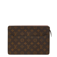 ルイ ヴィトン モノグラム ポシェット オム クラッチバッグ セカンドバッグ M51795 ブラウン PVC レザー メンズ LOUIS VUITTON 【中古】
