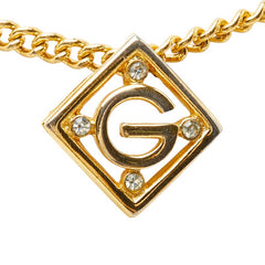 ジバンシー Gロゴ ネックレス ゴールド メッキ ラインストーン レディース Givenchy 【中古】