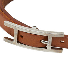 エルメス アピ ブレスレット □I ブラウン レザー レディース HERMES 【中古】
