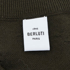 ベルルッティ カリグラフィー クルーネック セーター ニット サイズL カーキ ウール メンズ Berluti 【中古】