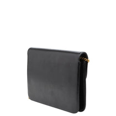 ディオール ヴィンテージ CDロゴ ショルダーバッグ ブラック ゴールド レザー レディース Dior 【中古】