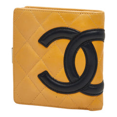 シャネル マトラッセ カンボン コンパクトウォレット 二つ折り財布 ベージュ ラムスキン レディース CHANEL 【中古】