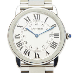 カルティエ ロンドソロ ドゥ カルティエ LM 腕時計 W6701005 クオーツ シルバー文字盤 ステンレススチール メンズ CARTIER 【中古】