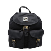 フェンディ バックパック リュック ブラック ナイロン レザー レディース FENDI 【中古】