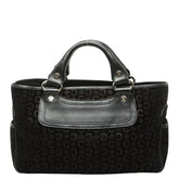 セリーヌ Cマカダム ブギーバッグ ハンドバッグ ブラック スウェード レザー レディース CELINE 【中古】
