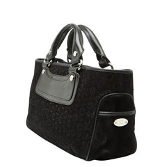 セリーヌ Cマカダム ブギーバッグ ハンドバッグ ブラック スウェード レザー レディース CELINE 【中古】
