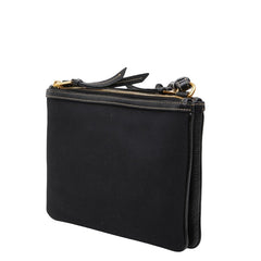 プラダ ロゴジャガード 斜め掛け ショルダーバッグ ブラック キャンバス レディース PRADA 【中古】