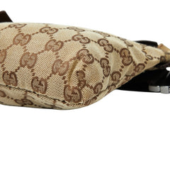 グッチ GGキャンバス ボディバッグ ウエストバッグ 28566 ベージュ ブラウン キャンバス レザー レディース GUCCI 【中古】
