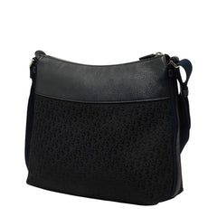 ディオール ストリートシック トロッター 斜め掛け ショルダーバッグ ブラック ネイビー レザー ジャガード レディース Dior 【中古】