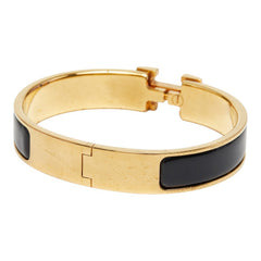 エルメス クリックH PM バングル ゴールド ブラック メッキ レディース HERMES 【中古】