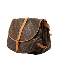 ルイ ヴィトン モノグラム ソミュール30 斜め掛け ショルダーバッグ M42256 ブラウン PVC レザー レディース LOUIS VUITTON 【中古】