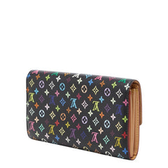 ルイ ヴィトン モノグラム ポルトフォイユ サラ 長財布 M60273 ノワール マルチカラー PVC レザー レディース LOUIS VUITTON 【中古】