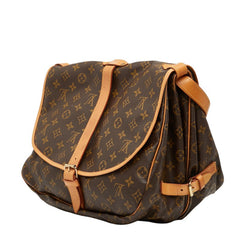 ルイ ヴィトン モノグラム ソミュール35 斜め掛け ショルダーバッグ M42254 ブラウン PVC レザー レディース LOUIS VUITTON 【中古】