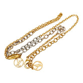 ルイ ヴィトン ネックレス ロゴマニア ネックレス M68074 ゴールド シルバー メッキ メタル レディース LOUIS VUITTON 【中古】