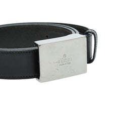 グッチ ロゴ バックルベルト サイズ 90/36 114966 ブラック レザー メンズ GUCCI 【中古】