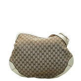 グッチ ワンショルダー ショルダーバッグ ベージュ アイボリー キャンバス レザー レディース GUCCI 【中古】