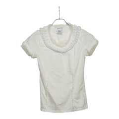 シャネル ココマーク チェーンモチーフ Tシャツ カットソー 09P サイズ40 ホワイト コットン ナイロン チュール レディース CHANEL 【中古】