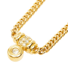 ディオール チェーンネックレス ゴールド メッキ ラインストーン レディース Dior 【中古】
