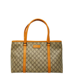 グッチ GGスプリーム ハンドバッグ トートバッグ 114595 ベージュ オレンジ系 PVC レザー レディース GUCCI 【中古】
