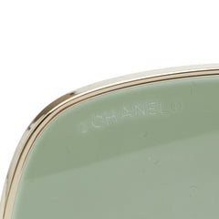 シャネル ココマーク バタフライ サングラス 4274-Q グリーン ゴールド メッキ レザー レディース CHANEL 【中古】
