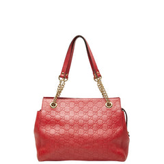 グッチ グッチシマ チェーン トートバッグ 453773 レッド レザー レディース GUCCI 【中古】