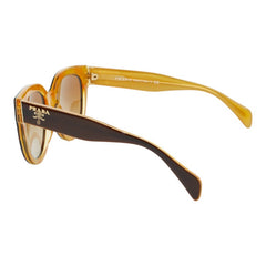 プラダ ロゴ キャットアイ サングラス SPR170 ブラウン イエロー プラスチック レディース PRADA 【中古】