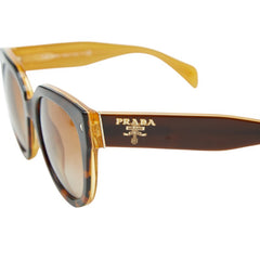 プラダ ロゴ キャットアイ サングラス SPR170 ブラウン イエロー プラスチック レディース PRADA 【中古】