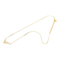 ディオール V字 ネックレス ゴールド メッキ ラインストーン レディース Dior 【中古】