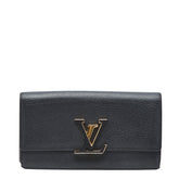 ルイ ヴィトン ポルトフォイユ カプシーヌ 二つ折り財布 長財布 M61248 ブラック トリヨンレザー レディース LOUIS VUITTON 【中古】