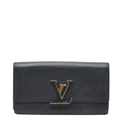ルイ ヴィトン ポルトフォイユ カプシーヌ 二つ折り財布 長財布 M61248 ブラック トリヨンレザー レディース LOUIS VUITTON 【中古】